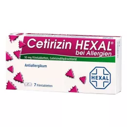 CETIRIZIN HEXAL Filmsko obložene tablete za alergije, 7 kos