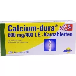 CALCIUM DURA Vit D3 600 mg/400 IE žvečljive tablete, 50 kom