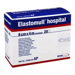 ELASTOMULL bolnišnica 8 cmx4 m elastični pritrdilni nosilec bela, 20 kos