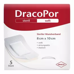 DRACOPOR Obloga za rane 8x10 cm sterilna, 5 kom