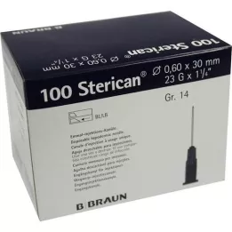 STERICAN Kanile Luer-Lok 0,60x30 mm velikost 14 modre, 100 kosov