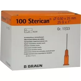 STERICAN Zobna kanila Luer 0,5x25 mm, 100 kos