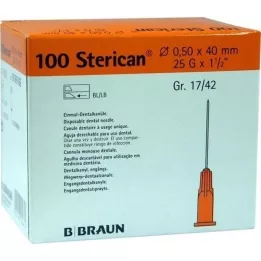 STERICAN Zobozdravstvena pločevinka Luer 0,5x40 mm, 100 kos