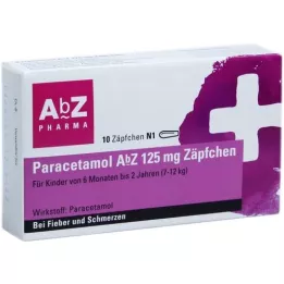 PARACETAMOL AbZ 125 mg svečke, 10 kos