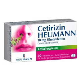 CETIRIZIN Heumann 10 mg filmsko obložene tablete, 20 kom