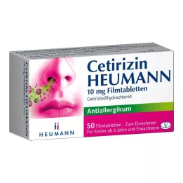 CETIRIZIN Heumann 10 mg filmsko obložene tablete, 50 kos
