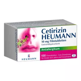 CETIRIZIN Heumann 10 mg filmsko obložene tablete, 100 kos