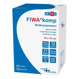 MULLKOMPRESSEN 10x10 cm sterilne 12-kratne, 20X5 kos