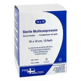 MULLKOMPRESSEN 10x10 cm sterilni 12-kratni, 10x10 kos