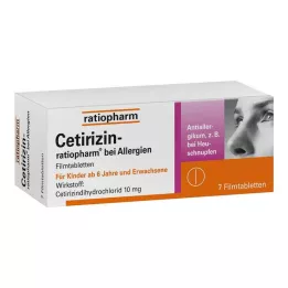 CETIRIZIN-ratiopharm za alergije 10 mg filmsko obložene tablete, 7 kos
