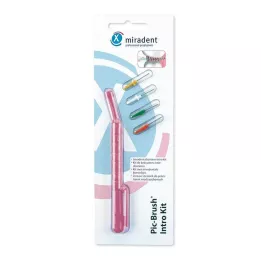 MIRADENT Interd.Pic-Brush Intro Kit 1H+4B.tra.pink, 1 kos
