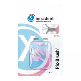 MIRADENT Interd.Pic-Brush nadomestni čopič xx-fine pink, 6 kos