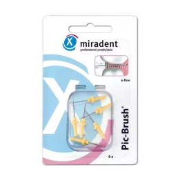 MIRADENT Interd.Pic-Brush nadomestni čopič x-fine yellow, 6 kos