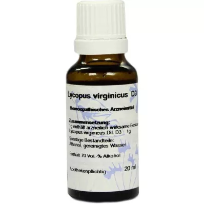 LYCOPUS VIRGINICUS D 3 razredčitev, 20 ml LYCOPUS VIRGINICUS D 3 razredčitev, 20 ml