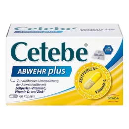 CETEBE ABWEHR plus vitamin C+vitamin D3+cinkove kapsule, 60 kos