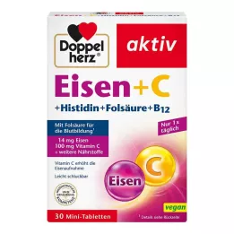 DOPPELHERZ Železo+Vit.C+L-Histidin Tablete, 30 kom