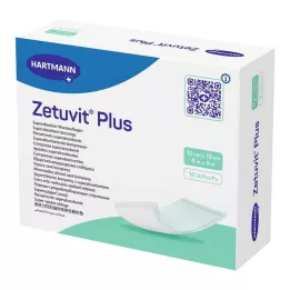 ZETUVIT Plus ekstra močna vpojna kompresa sterilna 10x10 cm, 10 kos
