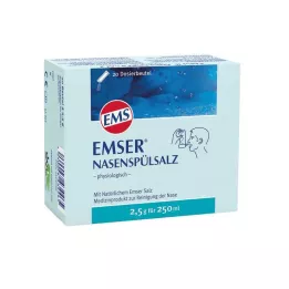 EMSER Fiziološka steklenička s soljo za izpiranje nosu, 20 kos
