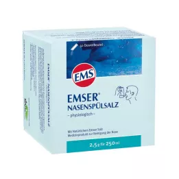 EMSER Fiziološka steklenička s soljo za izpiranje nosu, 50 kos
