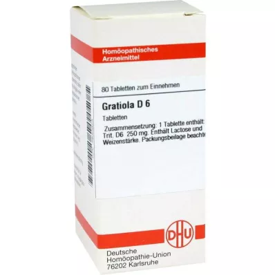 GRATIOLA D 6 tablet, 80 kos GRATIOLA D 6 tablet, 80 kos