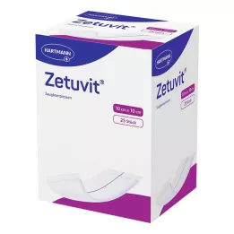 ZETUVIT Vpojne komprese sterilne 10x10 cm, 25 kos