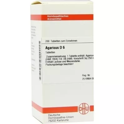 AGARICUS D 6 tablet, 200 kos AGARICUS D 6 tablet, 200 kos