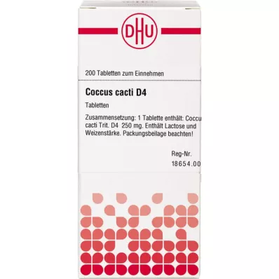 COCCUS kaktusi D 4 tablete, 200 kos COCCUS kaktusi D 4 tablete, 200 kos