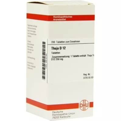 THUJA D 12 tablet, 200 kos