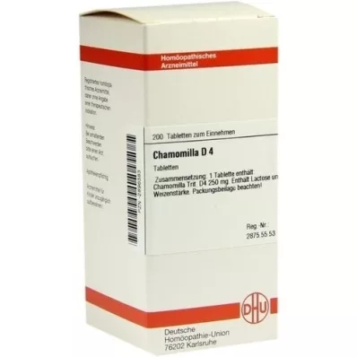 CHAMOMILLA D 4 tablete, 200 kos CHAMOMILLA D 4 tablete, 200 kos