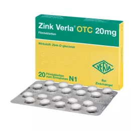 ZINK VERLA OTC 20 mg filmsko obložene tablete, 20 kom