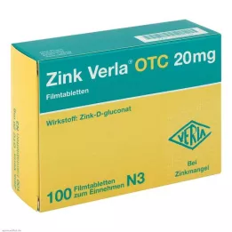 ZINK VERLA OTC 20 mg filmsko obložene tablete, 100 kom