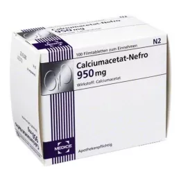 CALCIUMACETAT NEFRO 950 mg filmsko obložene tablete, 100 kos