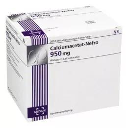 CALCIUMACETAT NEFRO 950 mg filmsko obložene tablete, 200 kos