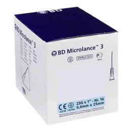 BD MICROLANCE Kanila 23 G 1 0,6x25 mm, 100 kos