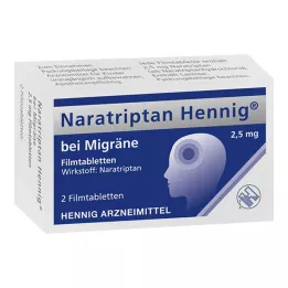 NARATRIPTAN Hennig proti migreni 2,5 mg filmsko obložene tablete, 2 kosa