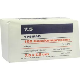 Gazne komprese Ypsipad 7,5x7,5 cm nesterilne 8-kratne, 100 kosov