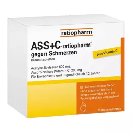ASS + C-ratiopharm proti bolečinam šumeče tablete, 20 kom