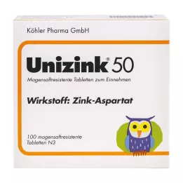 UNIZINK 50 gastrorezistentnih tablet, 100 kos