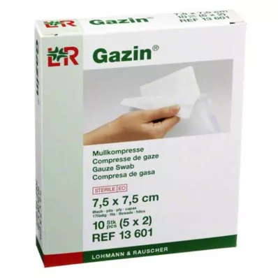 GAZIN Gaza komp. 7,5x7,5 cm sterilna 8-slojna, 5X2 kom GAZIN Gaza komp. 7,5x7,5 cm sterilna 8-slojna, 5X2 kom