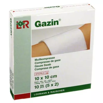 GAZIN Gaza komp.10x10 cm sterilna 8-slojna, 5X2 kos