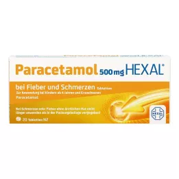 PARACETAMOL 500 mg HEXAL tablete za povišano telesno temperaturo in bolečino, 20 kom