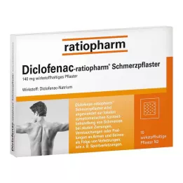 DICLOFENAC-ratiopharm protibolečinski obliži, 10 kos