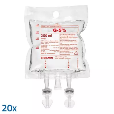 GLUCOSE 5% B.Braun Ecobag, 20X250 ml GLUCOSE 5% B.Braun Ecobag, 20X250 ml