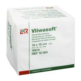 VLIWASOFT Komprese iz flizelina 10x10 cm nesterilne 4l., 100 kos