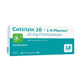 CETIRIZIN 10-1A Pharma filmsko obložene tablete, 20 kom