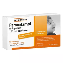 PARACETAMOL-ratiopharm 250 mg svečke, 10 kosov