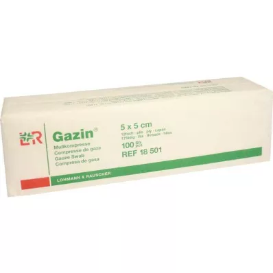 GAZIN Gaza komp. 5x5 cm nesterilna 12-kratna, 100 kom GAZIN Gaza komp. 5x5 cm nesterilna 12-kratna, 100 kom
