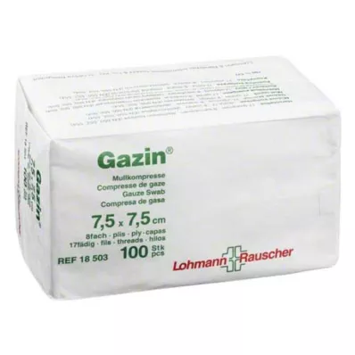 GAZIN Gaza 7,5x7,5 cm nesterilna 8-smerna, 100 kom