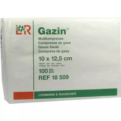 GAZIN Gaza komp. 10x12,5 cm nesterilna 12-kratna operacija, 100 kos