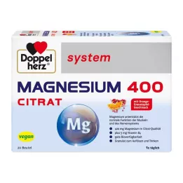 DOPPELHERZ Magnezij 400 Citratni sistem Granule, 20 kos